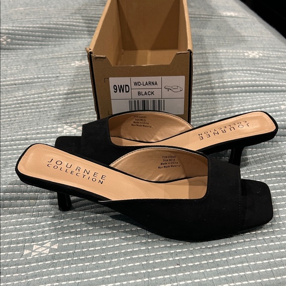 Journee Collection Shoes - Journee Collection Black Open-Toe Mules